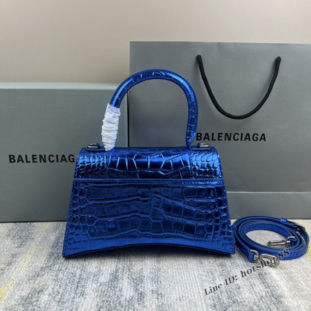 Balenciaga專櫃爆款新色鱷魚紋S號Hourglass沙漏包 巴黎世家頂級原單手提肩背包 款號：8895 fyj1239